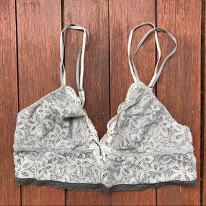 Aerie Classic Longline Silver Shadow Lace Bralette